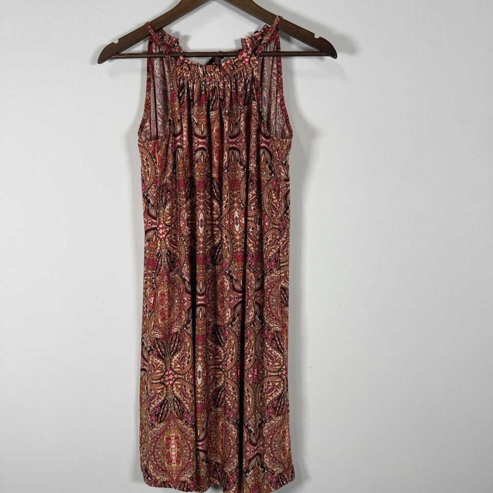 Tacera  Women's‎ Dress Short Small Paisley 60s Sleeveless